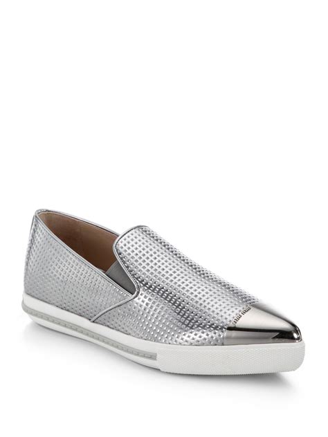 miu miu metallic cap toe skate sneakers|Miu Miu Metallic Cap.